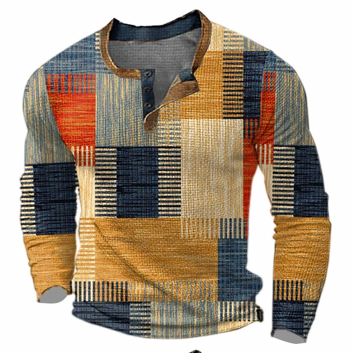 Nico™ –  Stilfuld Henley-skjorte med geometrisk mønster