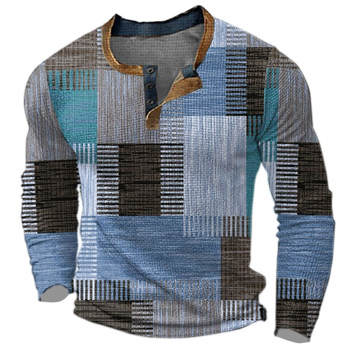 Nico™ –  Stilfuld Henley-skjorte med geometrisk mønster