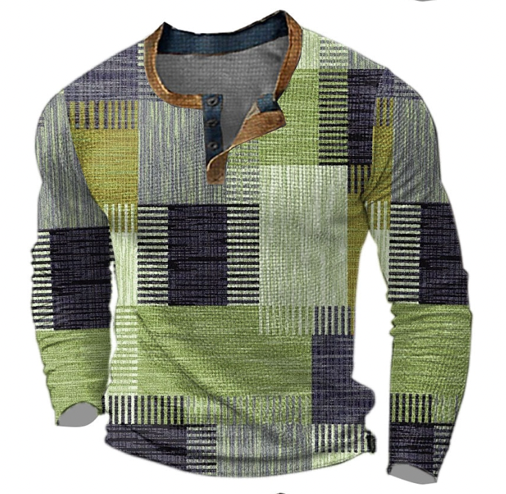 Nico™ –  Stilfuld Henley-skjorte med geometrisk mønster