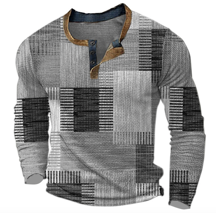 Nico™ –  Stilfuld Henley-skjorte med geometrisk mønster