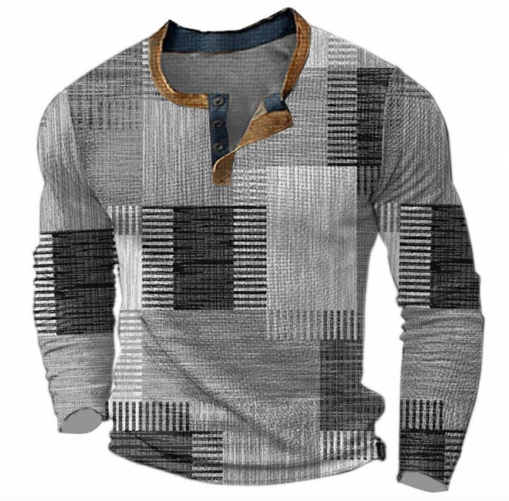 Nico™ –  Stilfuld Henley-skjorte med geometrisk mønster