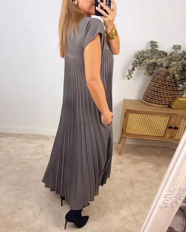 Estelle™ – Plisseret Kjole Uden Ærmer, Elegant og Tidøs
