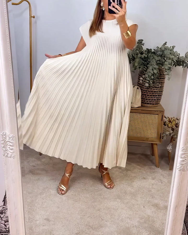 Estelle™ – Plisseret Kjole Uden Ærmer, Elegant og Tidøs
